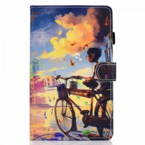 Læder Cover Samsung Galaxy Tab A7 Cykel Art