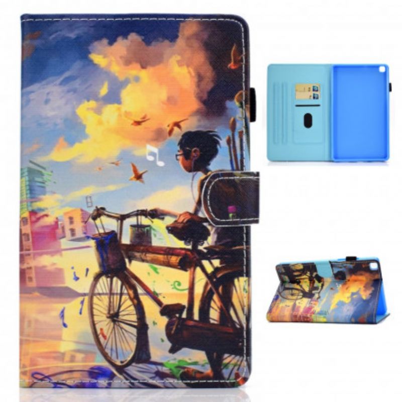 Læder Cover Samsung Galaxy Tab A7 Cykel Art