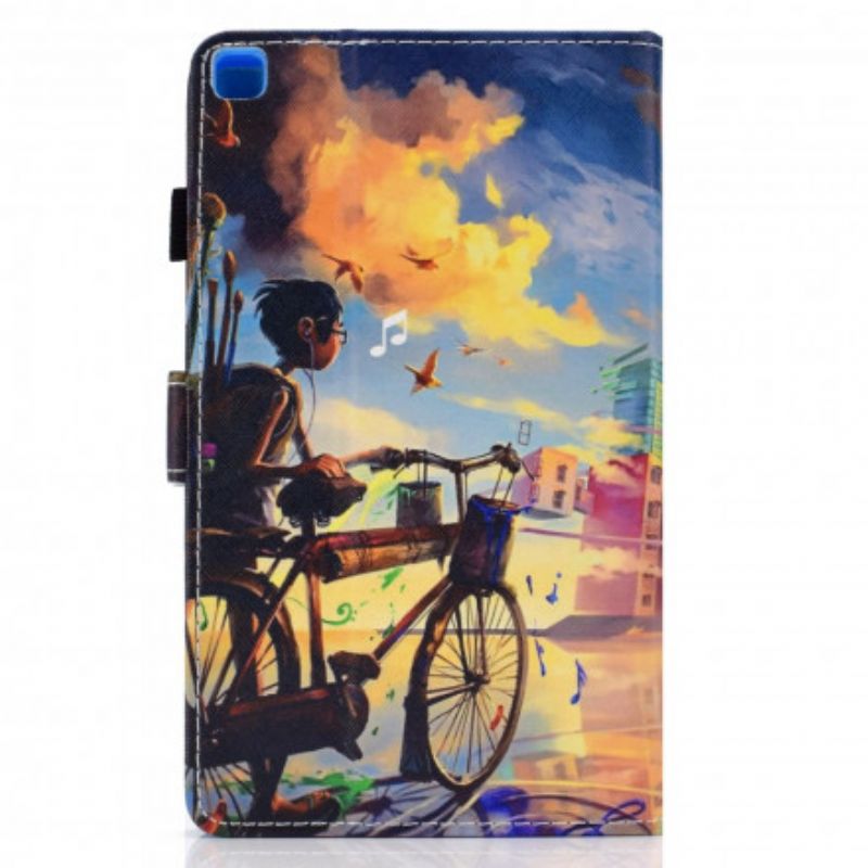 Læder Cover Samsung Galaxy Tab A7 Cykel Art