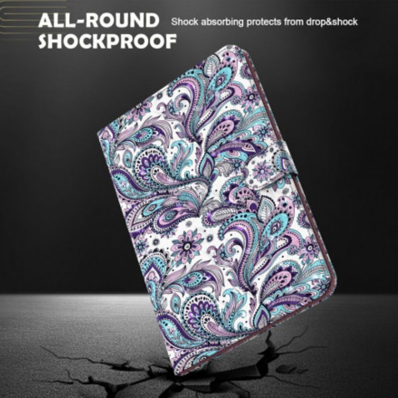 Læder Cover Samsung Galaxy Tab A7 Paisley Mønster