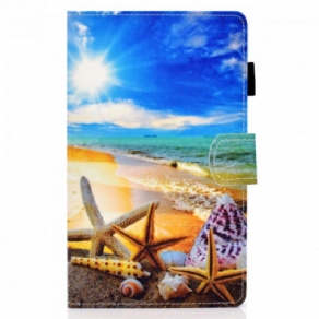 Læder Cover Samsung Galaxy Tab A7 Sjov Strand