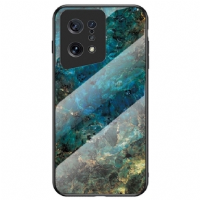 Cover Oppo Find X5 Farvet Marmor Hærdet Glas