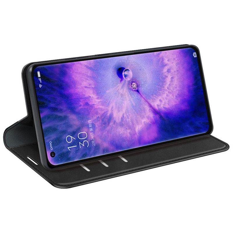 Cover Oppo Find X5 Flip Cover Blødt Silkelædereffekt