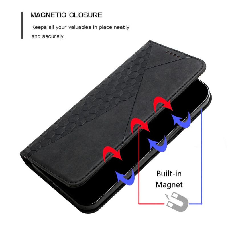 Cover Oppo Find X5 Flip Cover Imiteret Læder Mønster