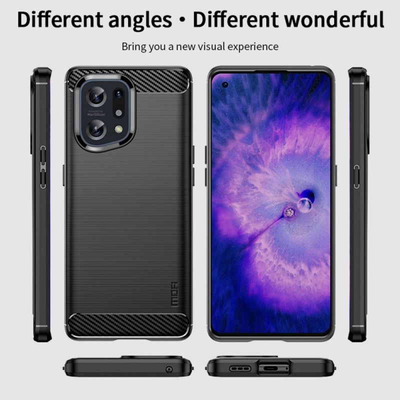 Cover Oppo Find X5 Mofi Børstet Kulfiber