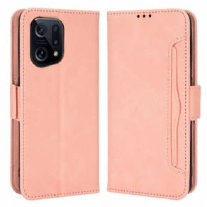 Flip Cover Oppo Find X5 Førsteklasses Multikort