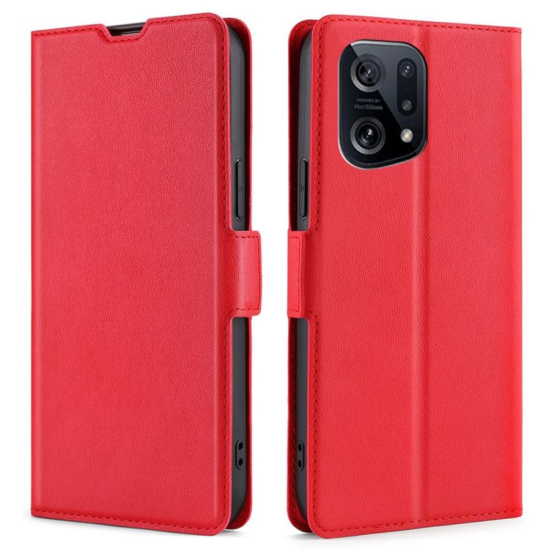 Flip Cover Oppo Find X5 Læder Cover Dobbelt Klapdesign