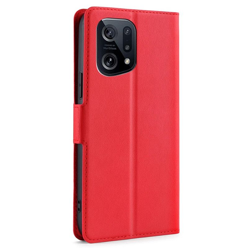 Flip Cover Oppo Find X5 Læder Cover Dobbelt Klapdesign