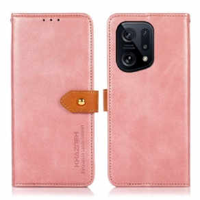 Flip Cover Oppo Find X5 Med Khazneh-strop