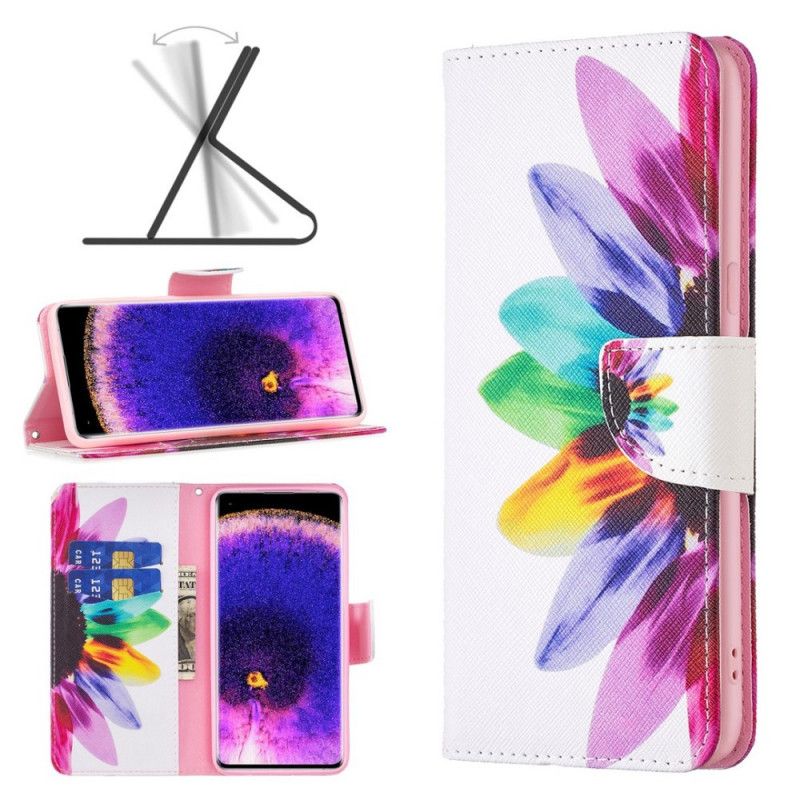 Læder Cover Oppo Find X5 Akvarelblomst