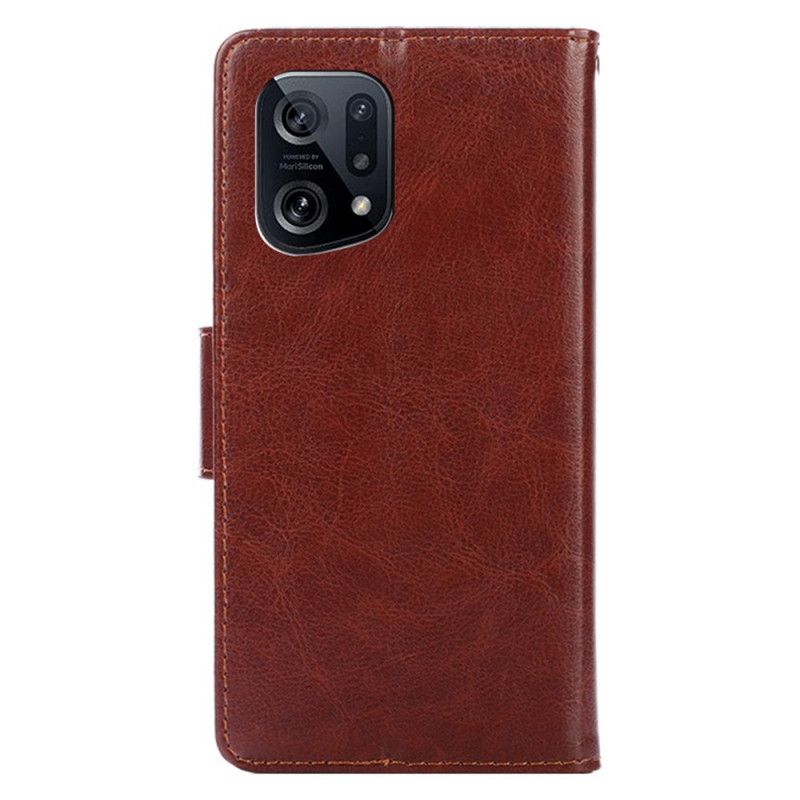 Læder Cover Oppo Find X5 Vintage Kunstlæder