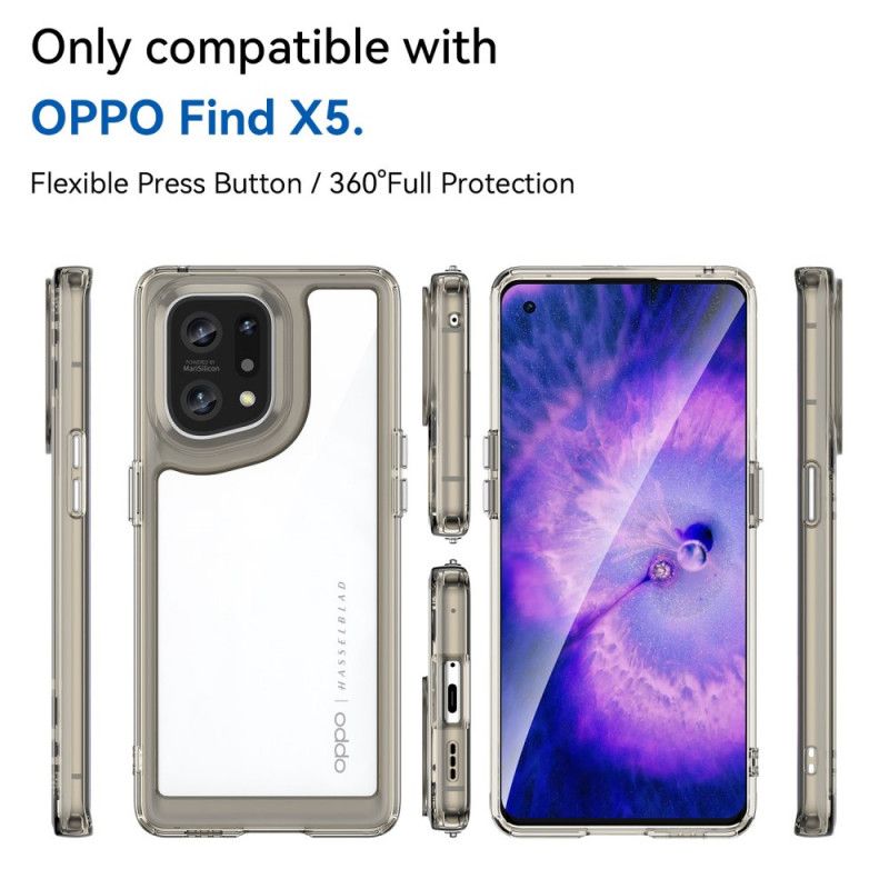 Mobilcover Oppo Find X5 Hybrid Transparente Farvede Kanter