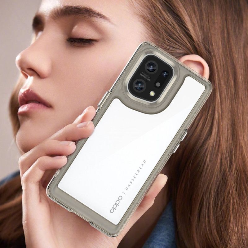 Mobilcover Oppo Find X5 Hybrid Transparente Farvede Kanter