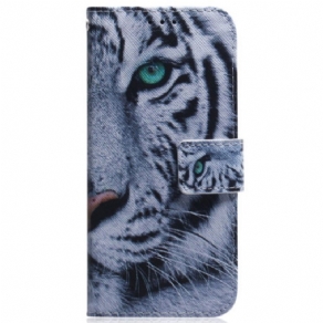 Læder Cover Realme 12 Plus 5g Hvid Tiger