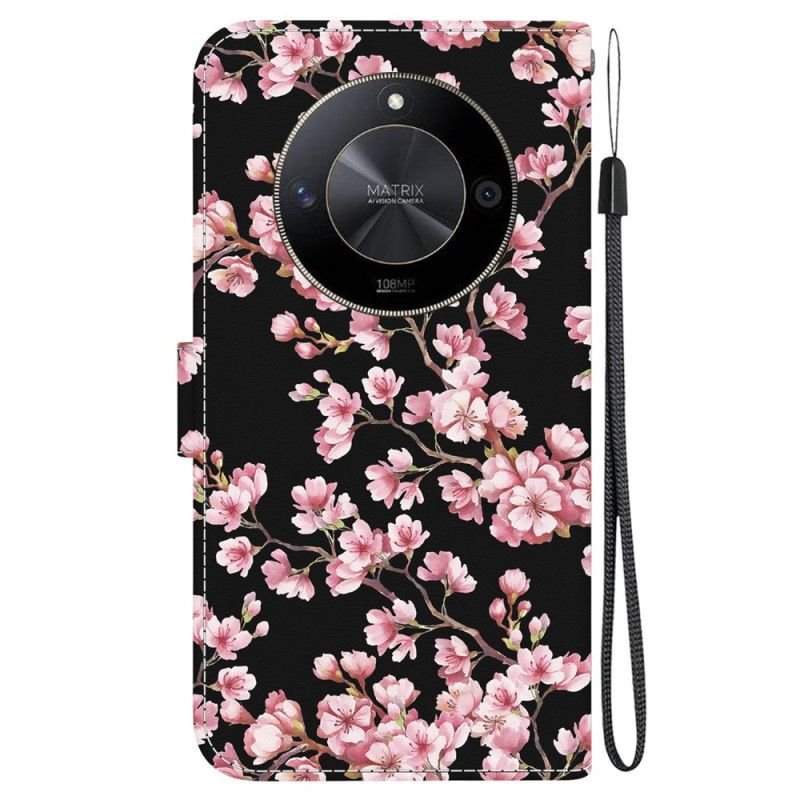 Flip Cover Honor X9b / Magic 6 Lite Blommeblomster Med Rem