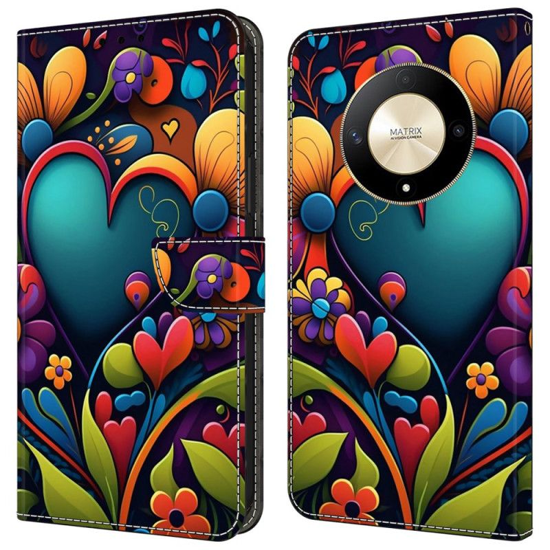 Flip Cover Honor X9b / Magic 6 Lite Malede Blomster