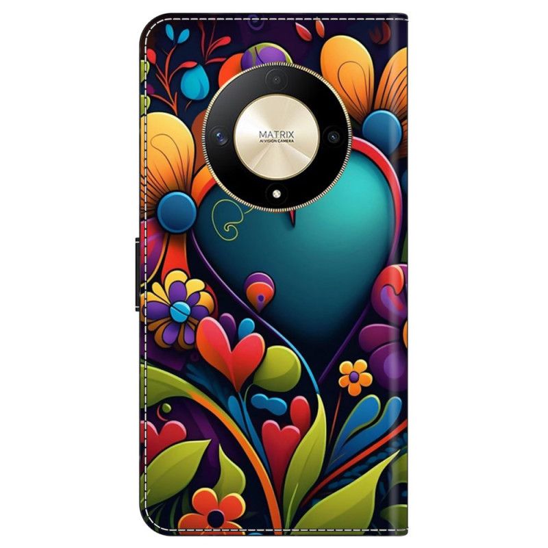 Flip Cover Honor X9b / Magic 6 Lite Malede Blomster