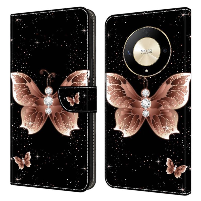 Flip Cover Honor X9b / Magic 6 Lite Pink Diamond Butterfly