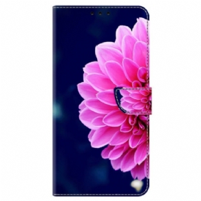 Læder Cover Honor X9b / Magic 6 Lite Telefon Etui Lyserød Blomst