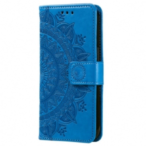 Læder Cover Honor X9b / Magic 6 Lite Telefon Etui Mandala Sol Med Rem