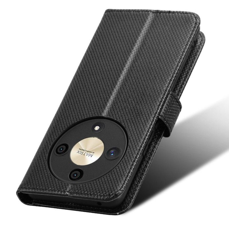 Læder Cover Honor X9b / Magic 6 Lite Telefon Etui Tekstureret Med Rem