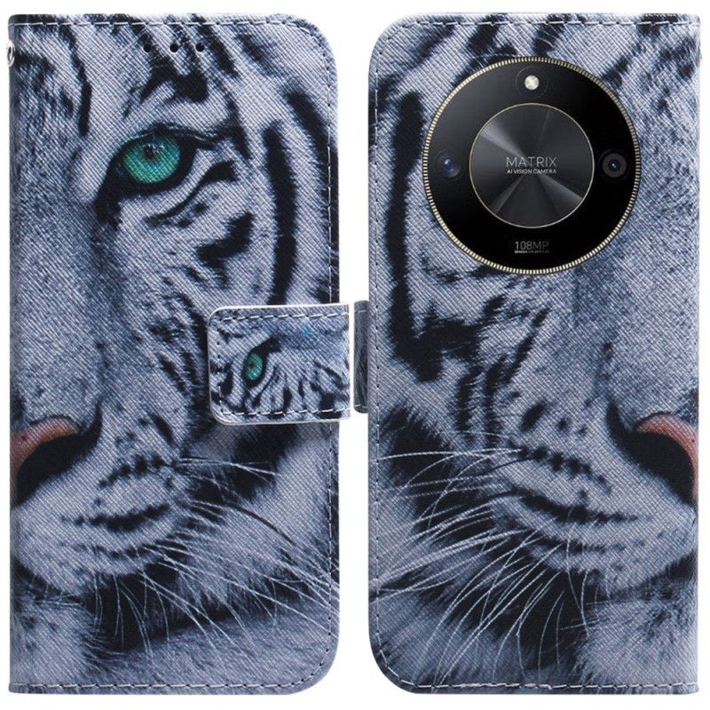 Læder Cover Honor X9b / Magic 6 Lite White Tiger