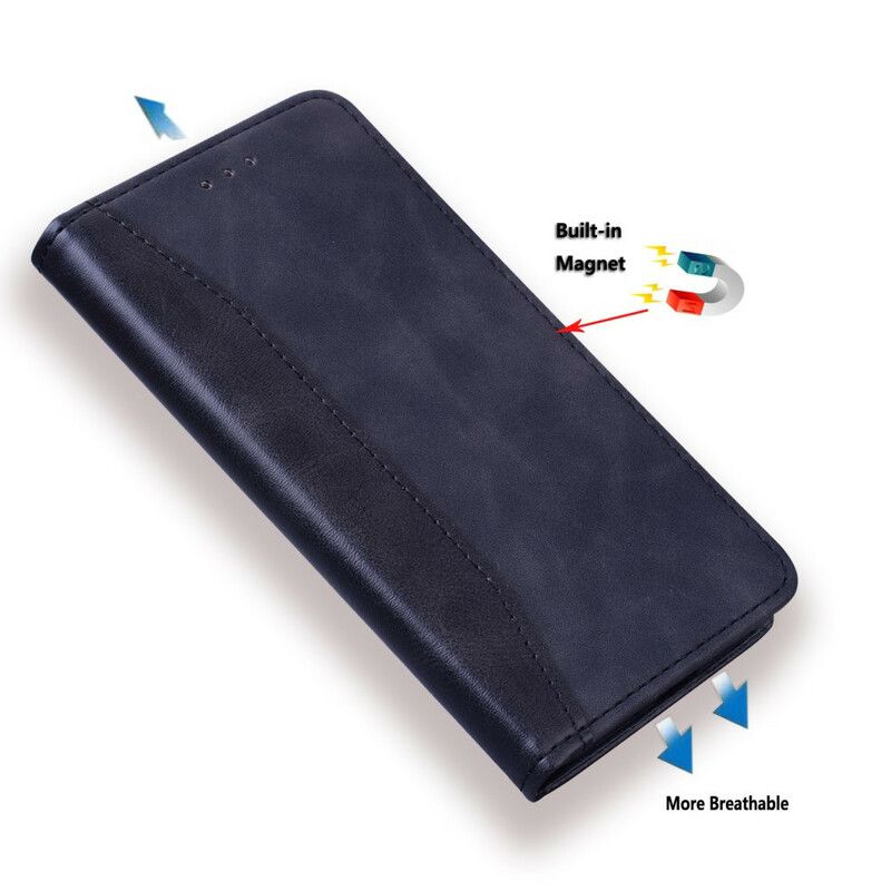 Cover Huawei P Smart 2020 Flip Cover Tofarvet Business Lædereffekt