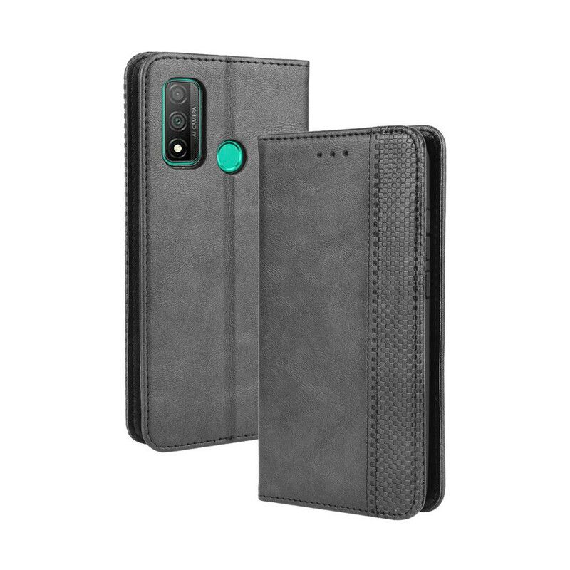 Cover Huawei P Smart 2020 Flip Cover Vintage Stiliseret Lædereffekt