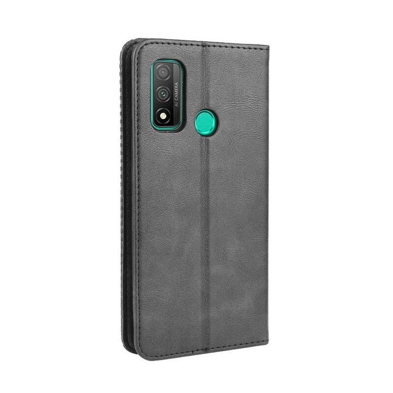 Cover Huawei P Smart 2020 Flip Cover Vintage Stiliseret Lædereffekt