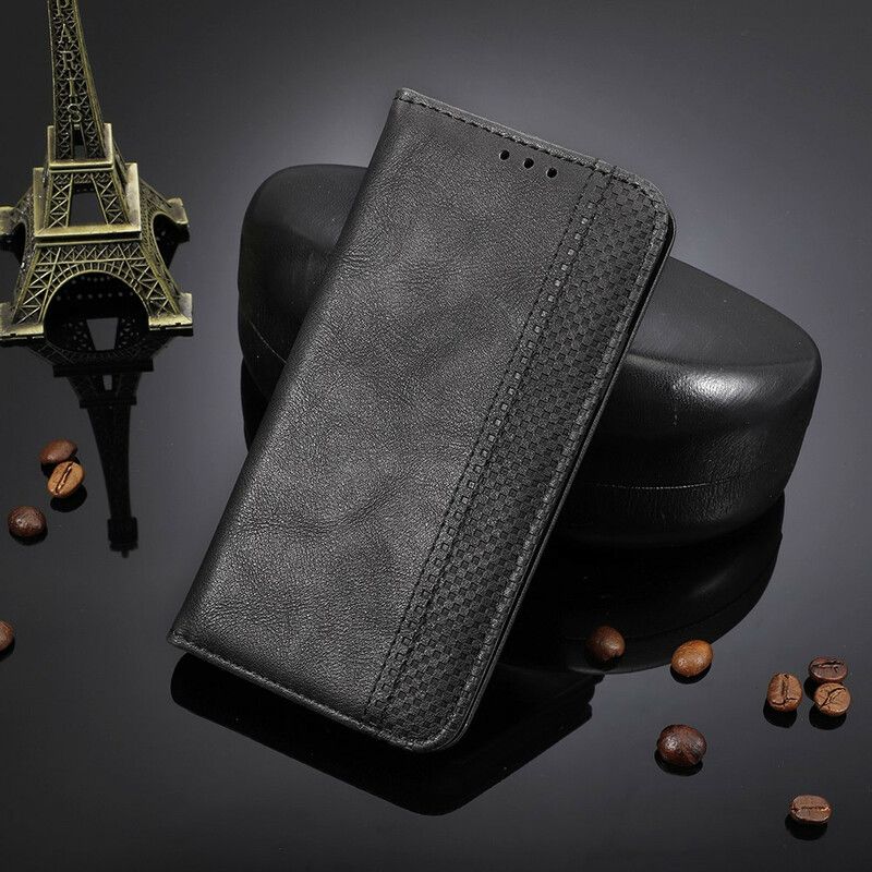 Cover Huawei P Smart 2020 Flip Cover Vintage Stiliseret Lædereffekt