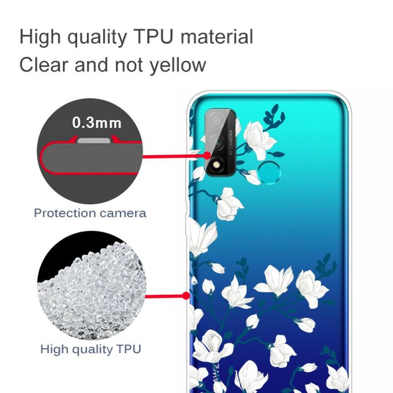 Cover Huawei P Smart 2020 Hvide Blomster