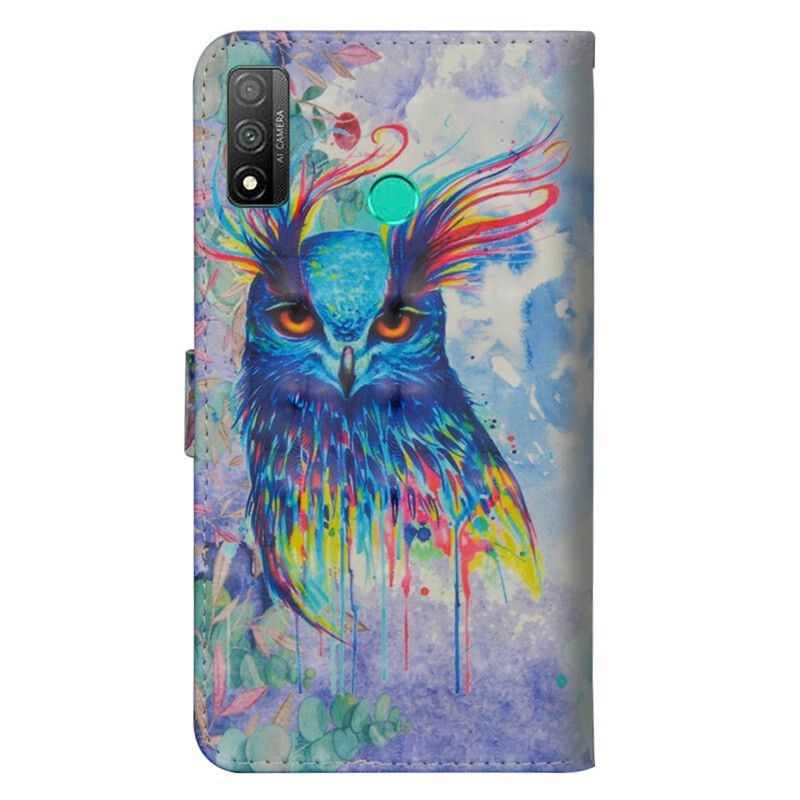 Flip Cover Huawei P Smart 2020 Akvarel Fugl