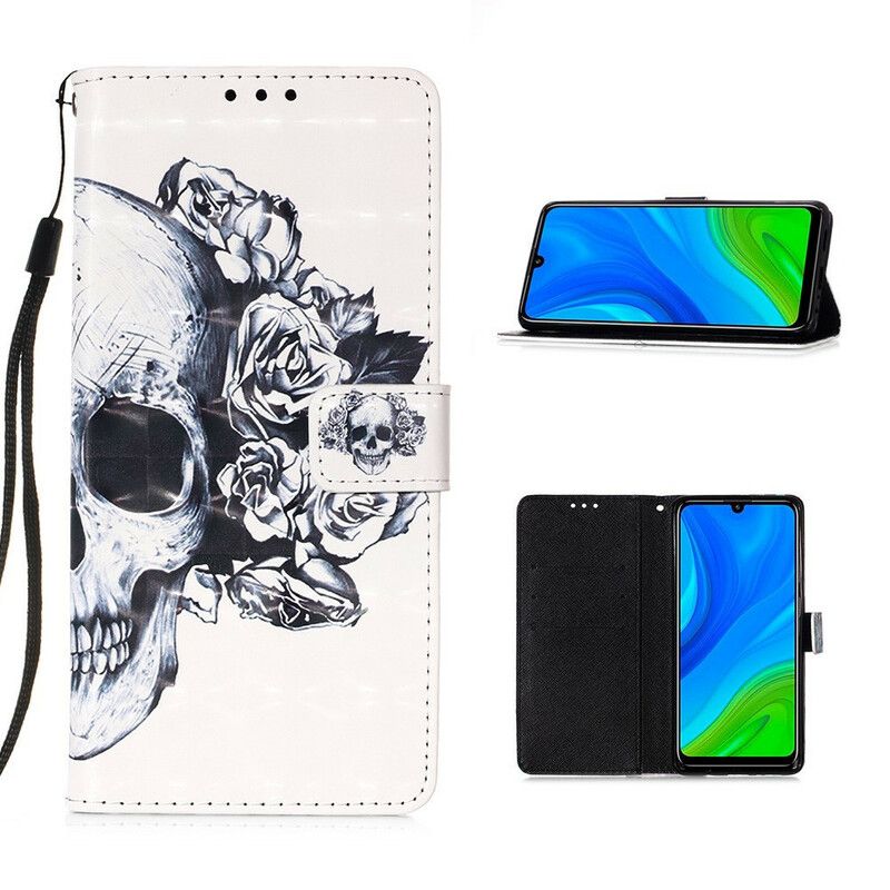 Flip Cover Huawei P Smart 2020 Blomsterskalle