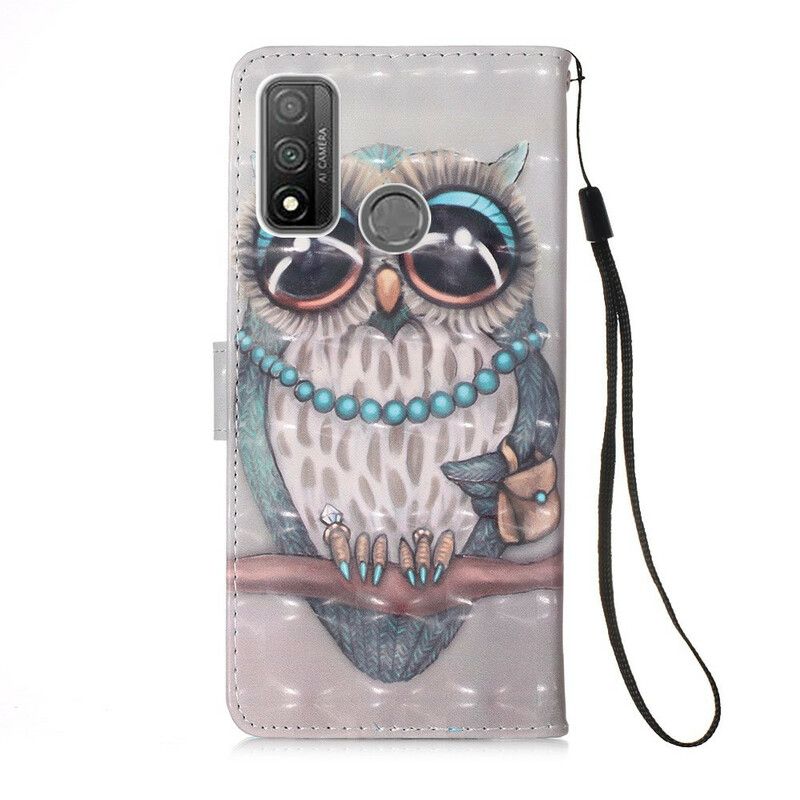 Flip Cover Huawei P Smart 2020 Med Snor Frøken Strappy Owl