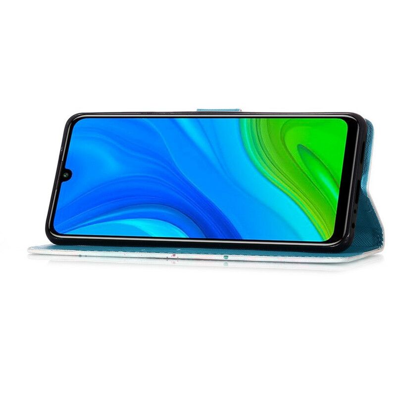 Flip Cover Huawei P Smart 2020 Med Snor Frøken Strappy Owl