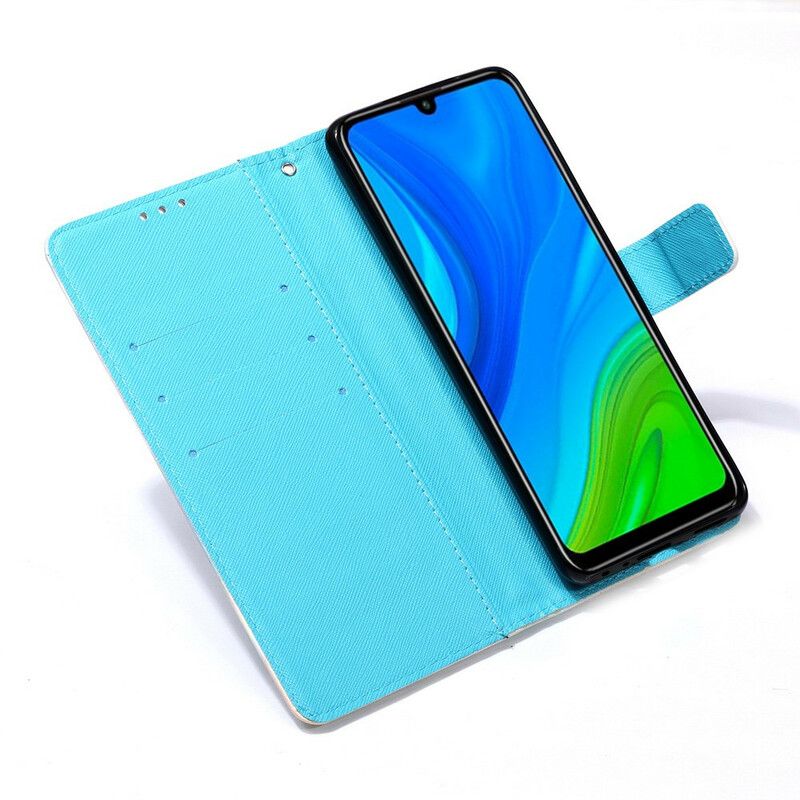 Flip Cover Huawei P Smart 2020 Med Snor Frøken Strappy Owl