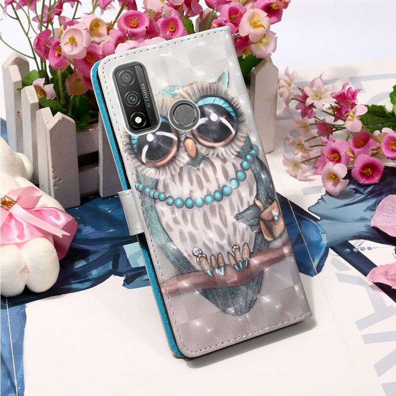 Flip Cover Huawei P Smart 2020 Med Snor Frøken Strappy Owl