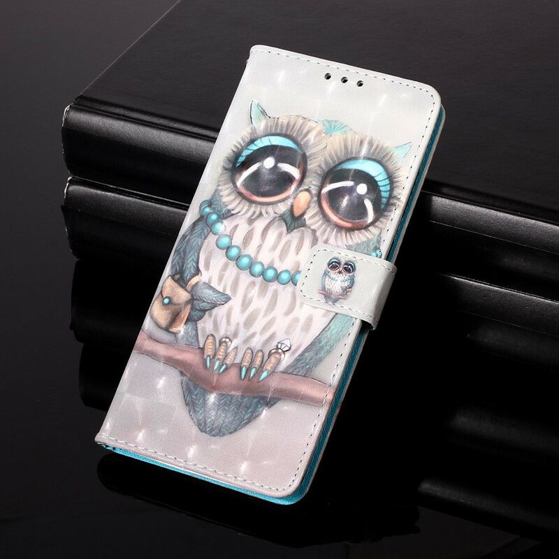 Flip Cover Huawei P Smart 2020 Med Snor Frøken Strappy Owl