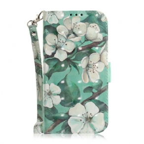 Flip Cover Huawei P Smart 2020 Med Snor Thong Blomstergren