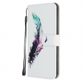 Flip Cover Huawei P Smart 2020 Med Snor Thong Fjer