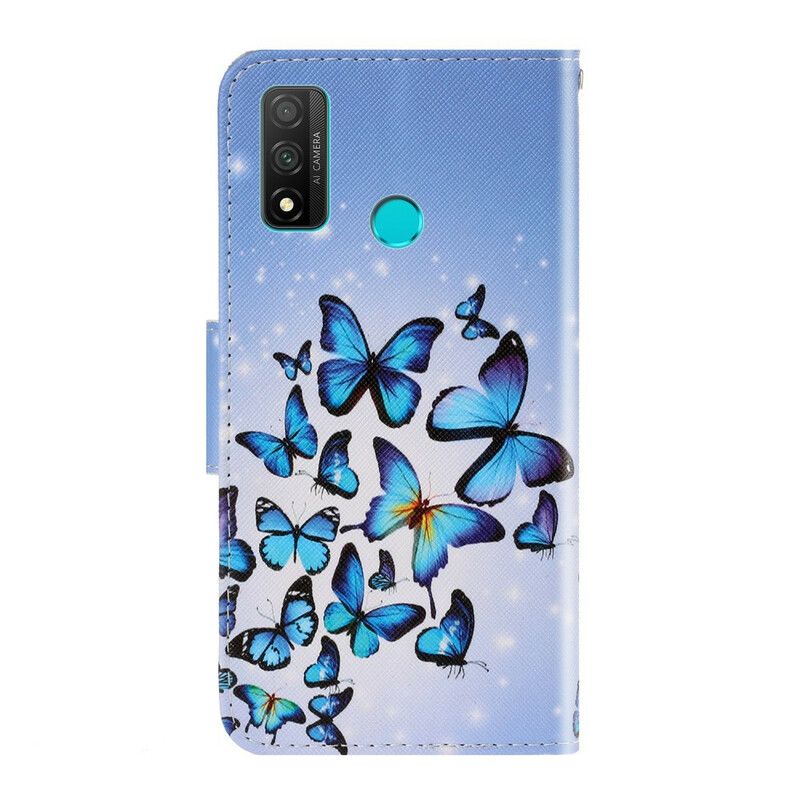 Flip Cover Huawei P Smart 2020 Med Snor Variationer Af Sommerfuglestrop