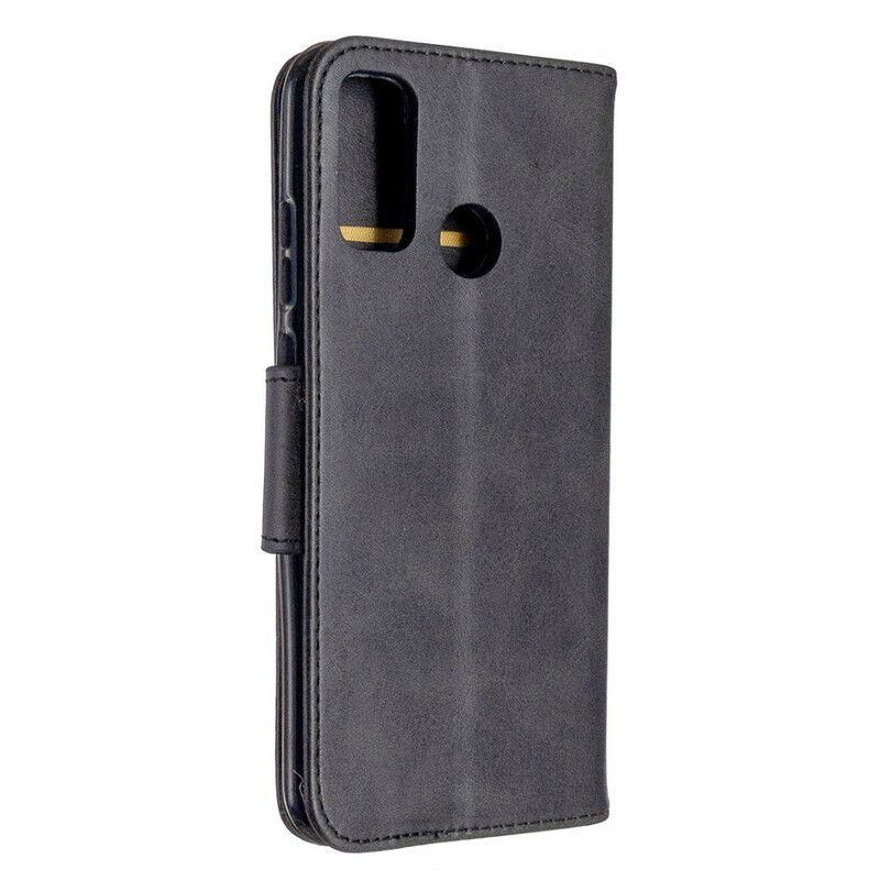 Læder Cover Huawei P Smart 2020 Flip Cover Glat Skrå Klap