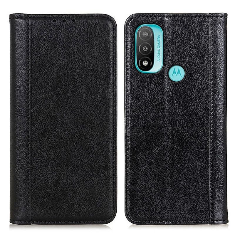 Cover Moto E40 / E30 / E20 Flip Cover Elegance Split Litchi Læder