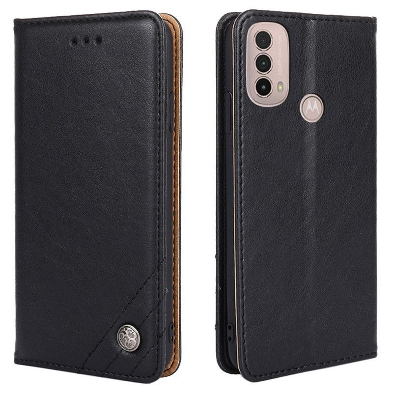 Cover Moto E40 / E30 / E20 Flip Cover Nittelæderstil