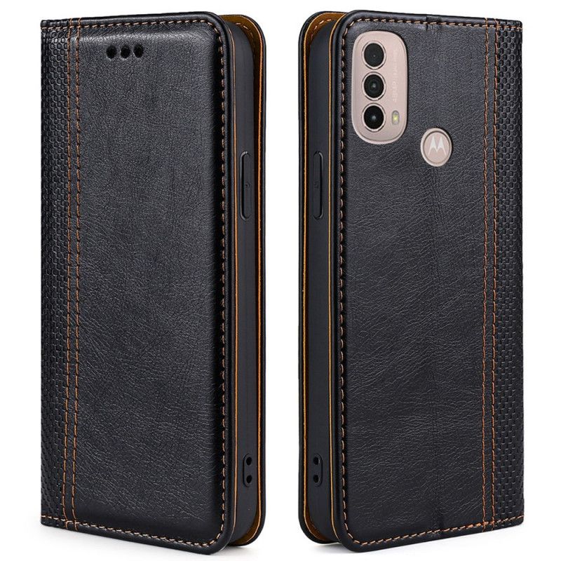 Cover Moto E40 / E30 / E20 Flip Cover Split Litchi Lædersøm