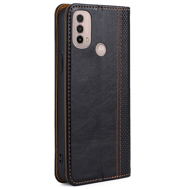 Cover Moto E40 / E30 / E20 Flip Cover Split Litchi Lædersøm