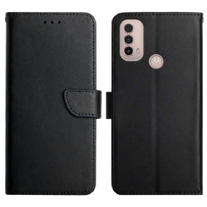 Flip Cover Moto E40 / E30 / E20 Ægte Nappa Læder