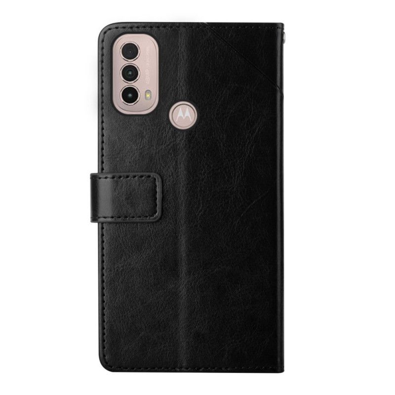 Flip Cover Moto E40 / E30 / E20 Geo Y Design Læderstil