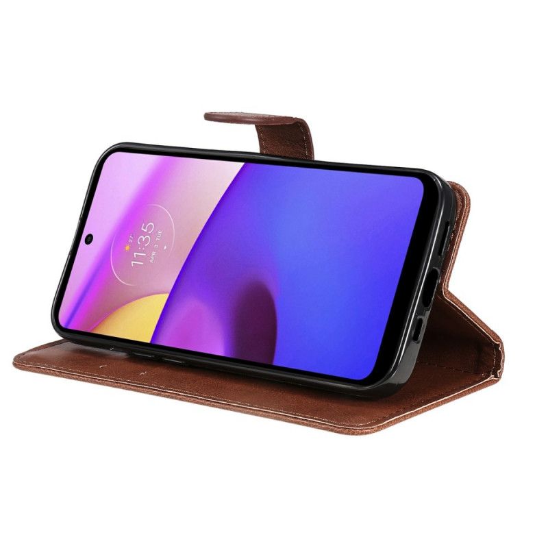 Flip Cover Moto E40 / E30 / E20 Med Snor Imiteret Læderrem