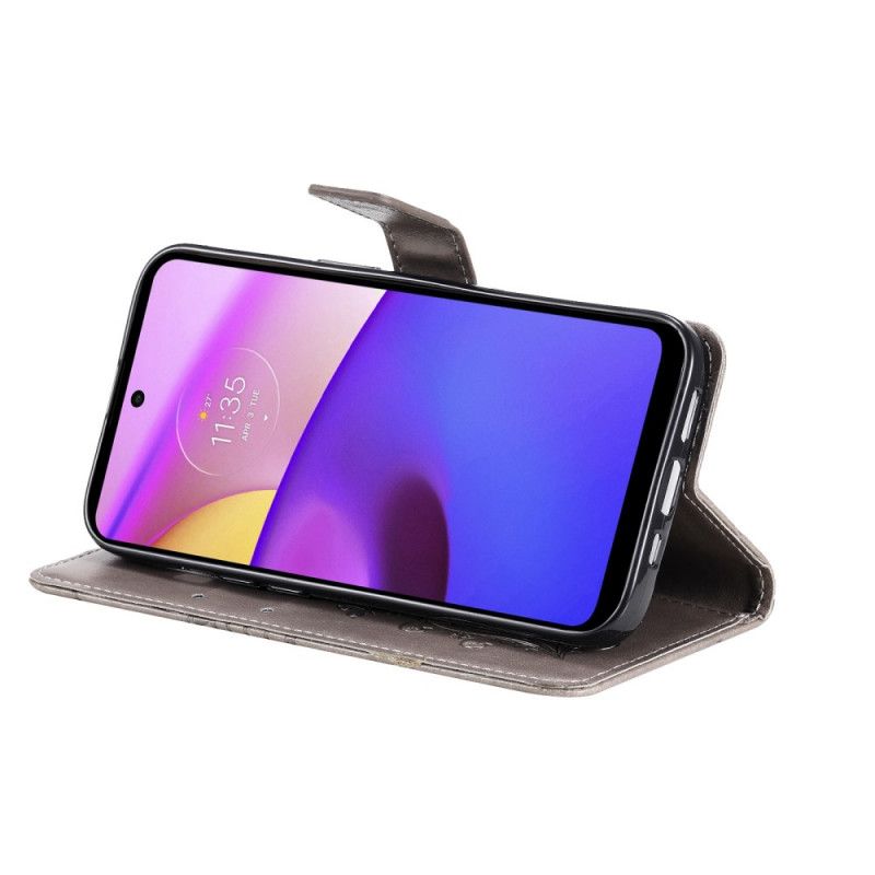 Flip Cover Moto E40 / E30 / E20 Med Snor Kæmpe Strappy Sommerfugle